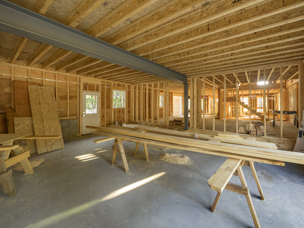 Interior of a home being built