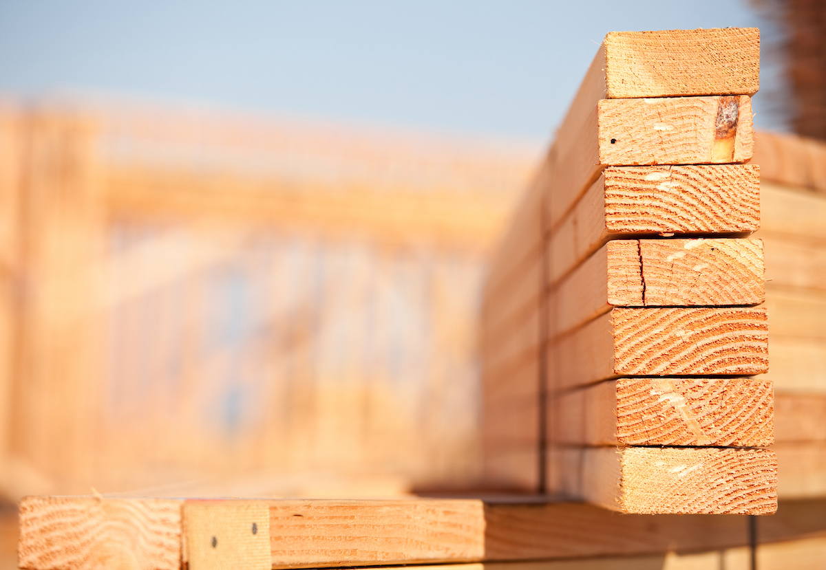 stack of building lumber