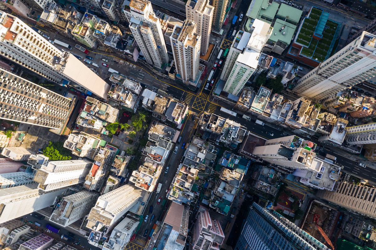 City aerial shot