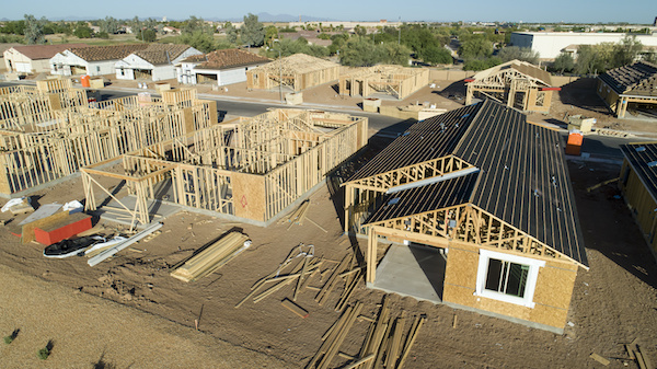 Multiple single-family homes being built