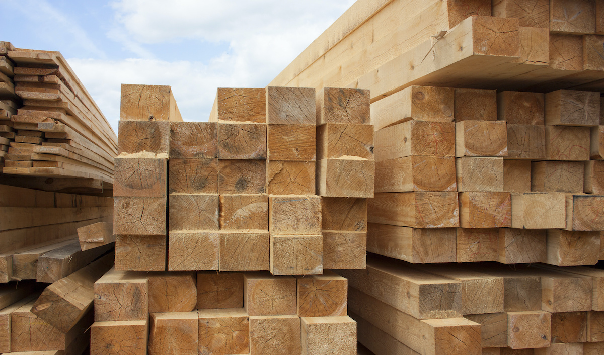 Pile of softwood lumber