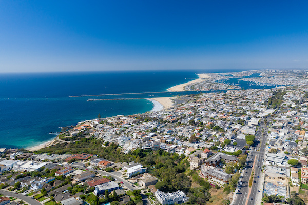 Aerial view of Newport Beach, California