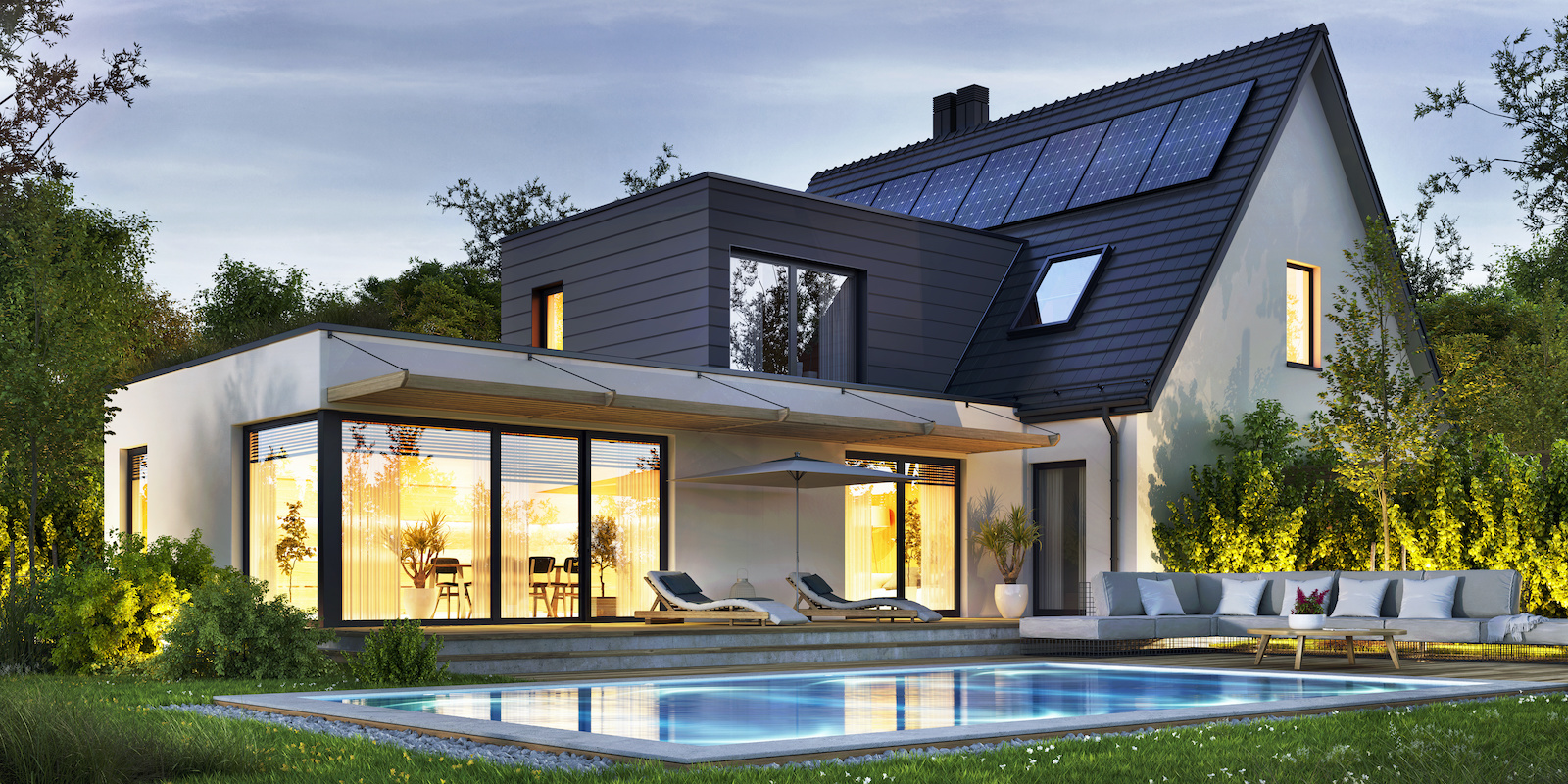 House with solar panels