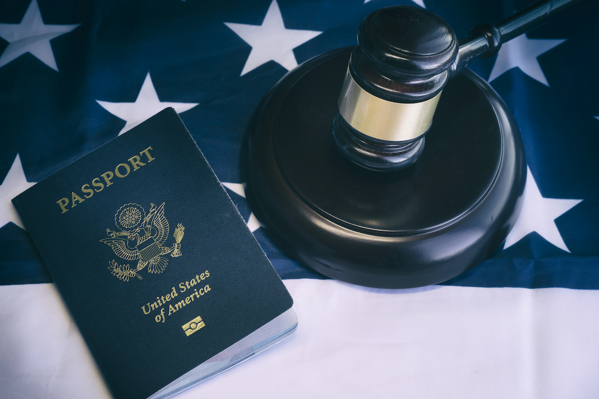 U.S. passport and gavel 