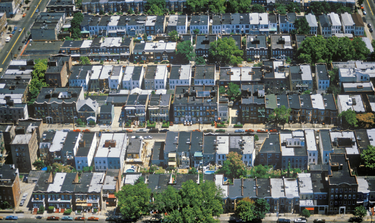 Aerial view of a neighborhood Opportunity Zone 
