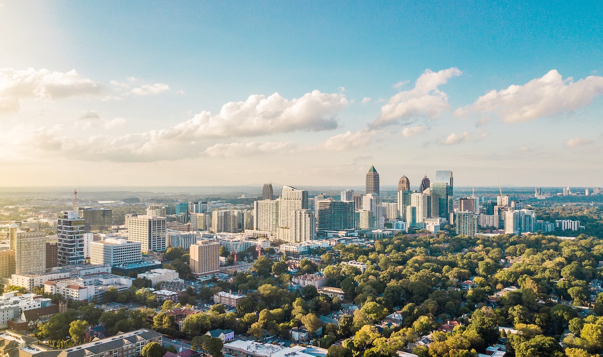 Aerial view of downtown Atlanta