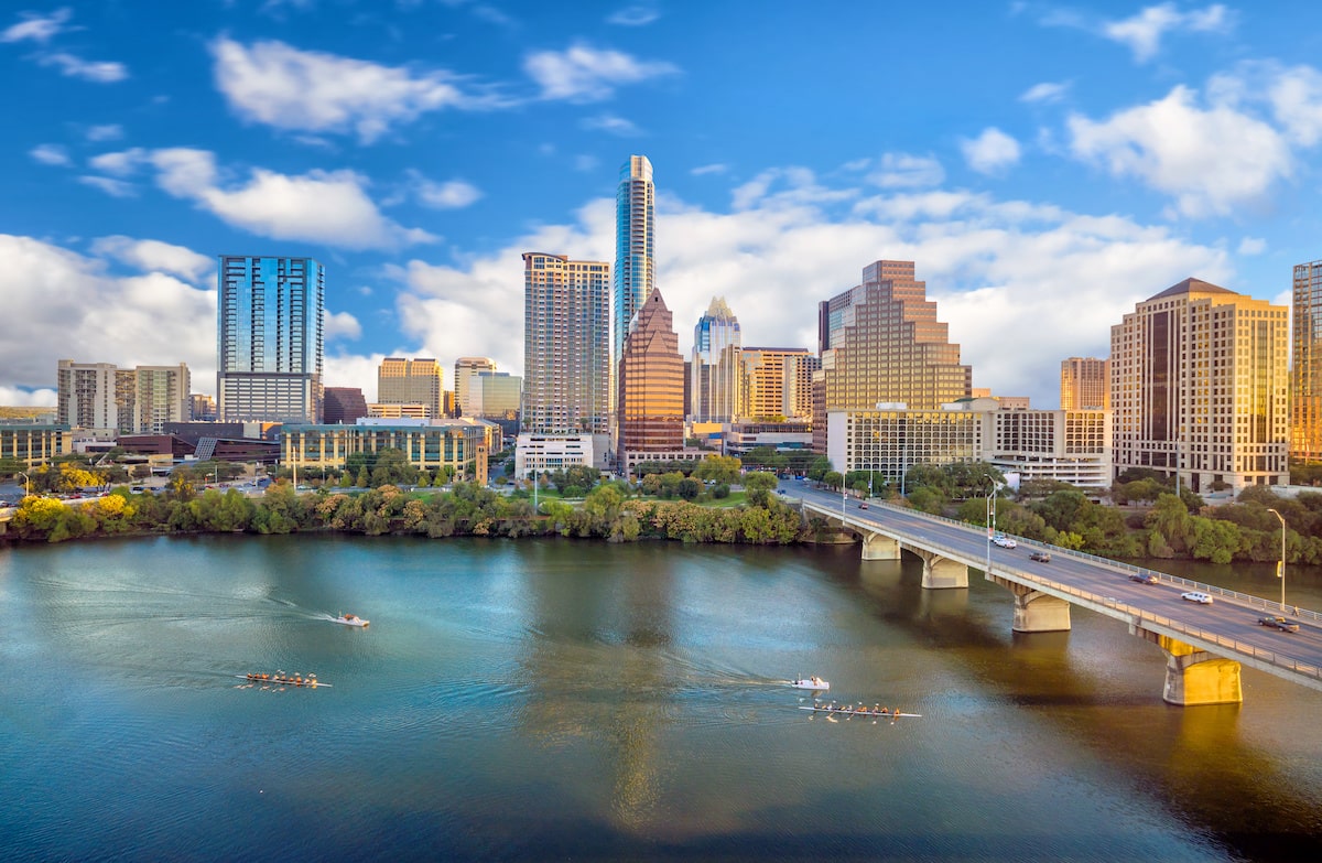 Austin, Texas, metro river view on a sunny day