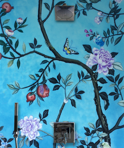 For kitchens and bathrooms, Cle has a new tile available in a Chinoiserie pattern