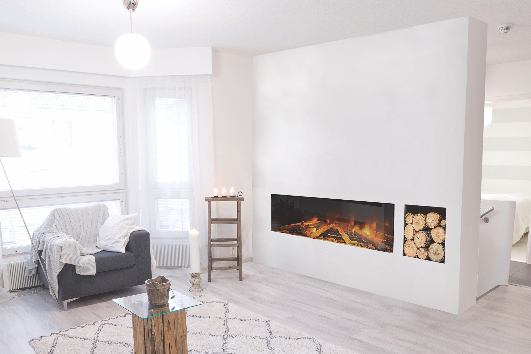 E Series electric fireplaces from Electric Modern offer a solution for ventless applications in multifamily structures or environmentally friendly spaces.