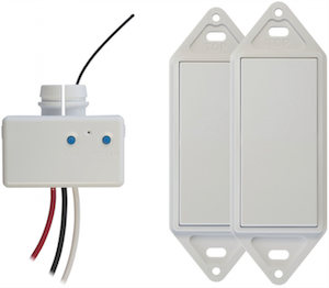 The wireless electrical switch from GoConex isn’t physically attached to a structure.