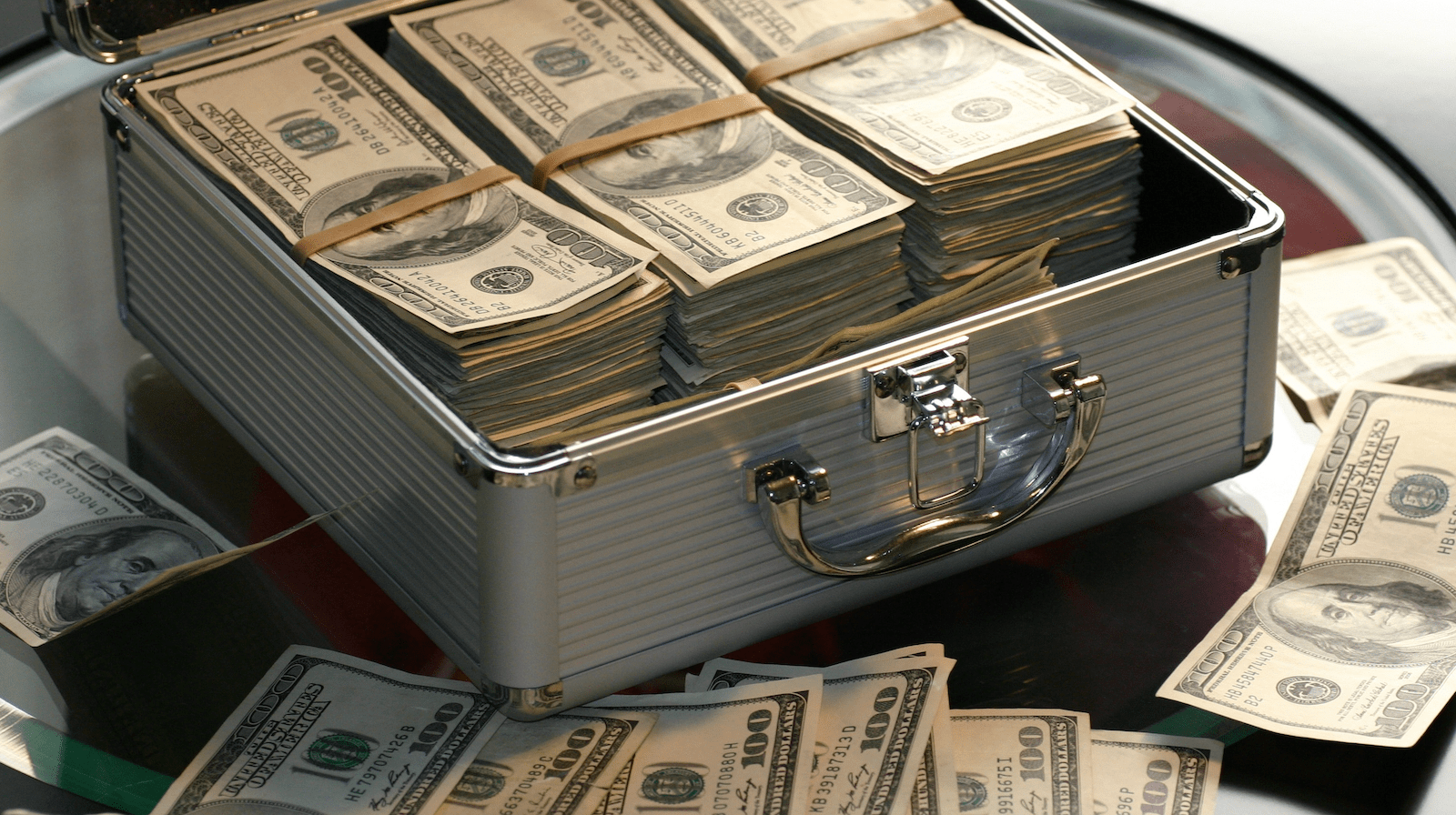 Suitcase of money for all-cash payment for a home