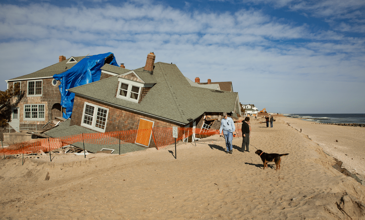 Damage to beach homes on the New Jersey shore after Hurricane Sandy