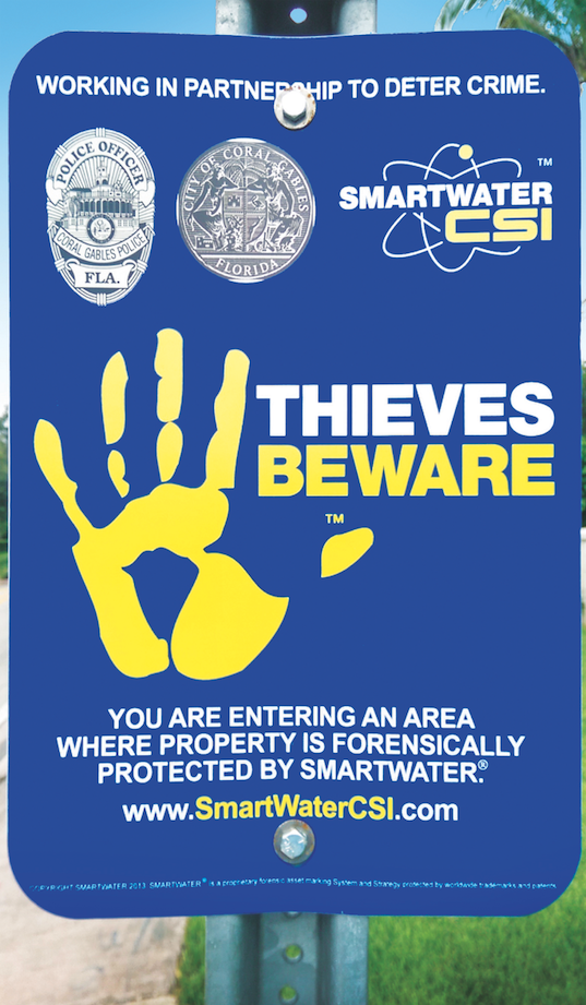 SmartWater CSI's theft deterrent