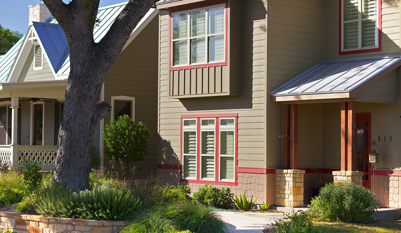 Town Creek, Braunfels, Texas single-family home front facades