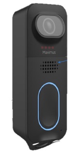 According to smart home security manufacturer Maximus Lighting, the Answer DualCam Video Doorbell is the first and currently the only dual-camera smart doorbell. The unit uses a 1,080-pixel HDR camera to eliminate blind spots at the top and bottom of the camera view, offering a 155-degree field of vision. The front-facing speaker plays messages and custom greetings, allowing two-way communication, and can be controlled via the Kuna app to view and speak to visitors, dial 911, or ring an alarm.
