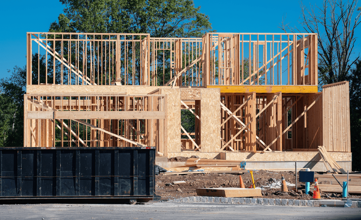 New-home construction framing underway