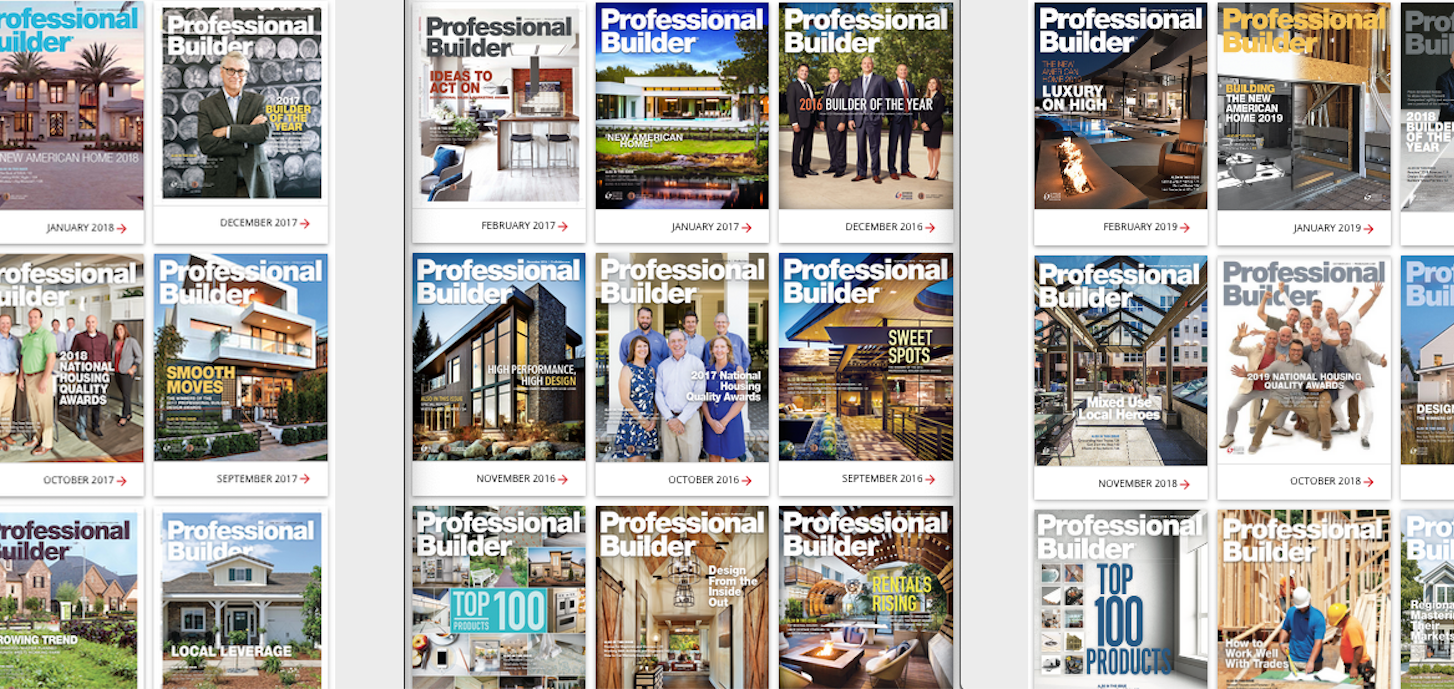 Professional Builder digital and print offerings_Pro Builder magazine covers