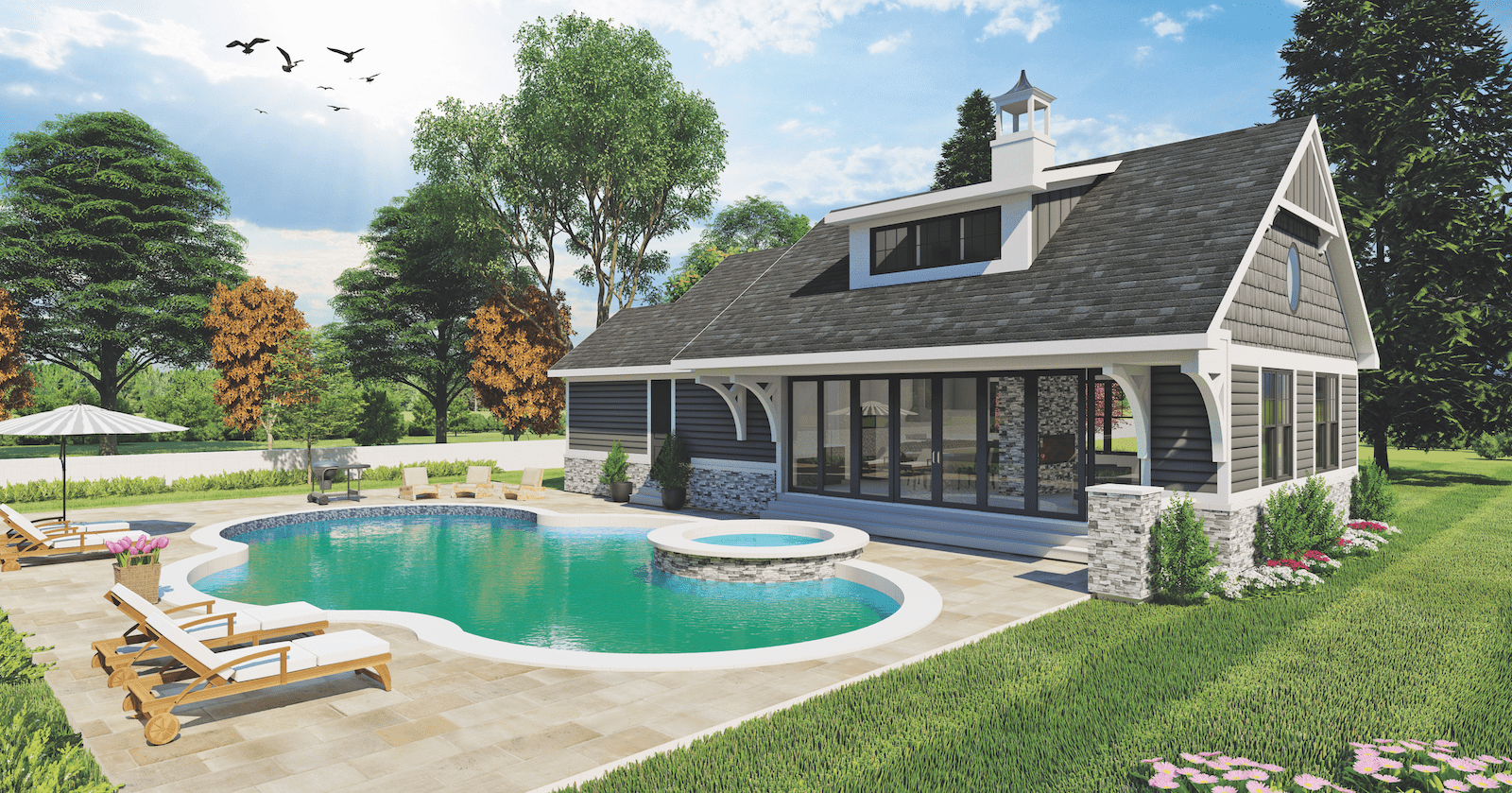 Pool house ADU designed by TK Design & Associates