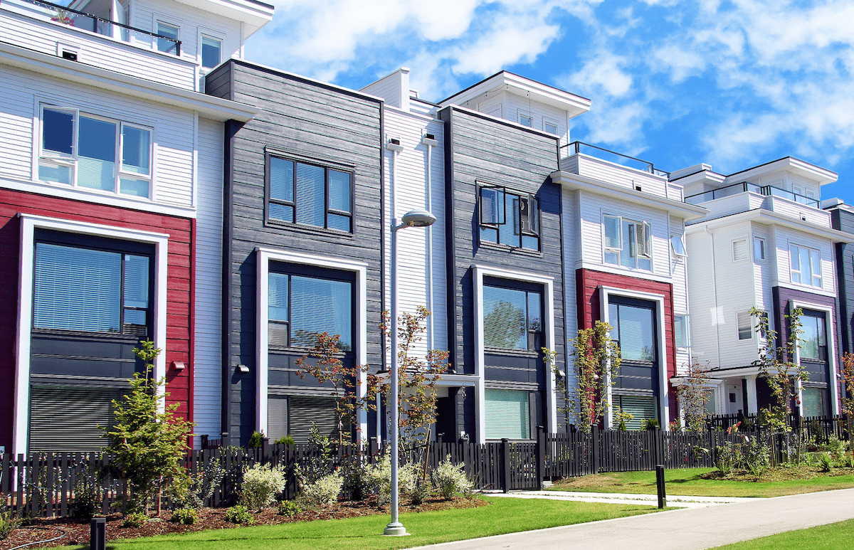 Row of modern townhouses 