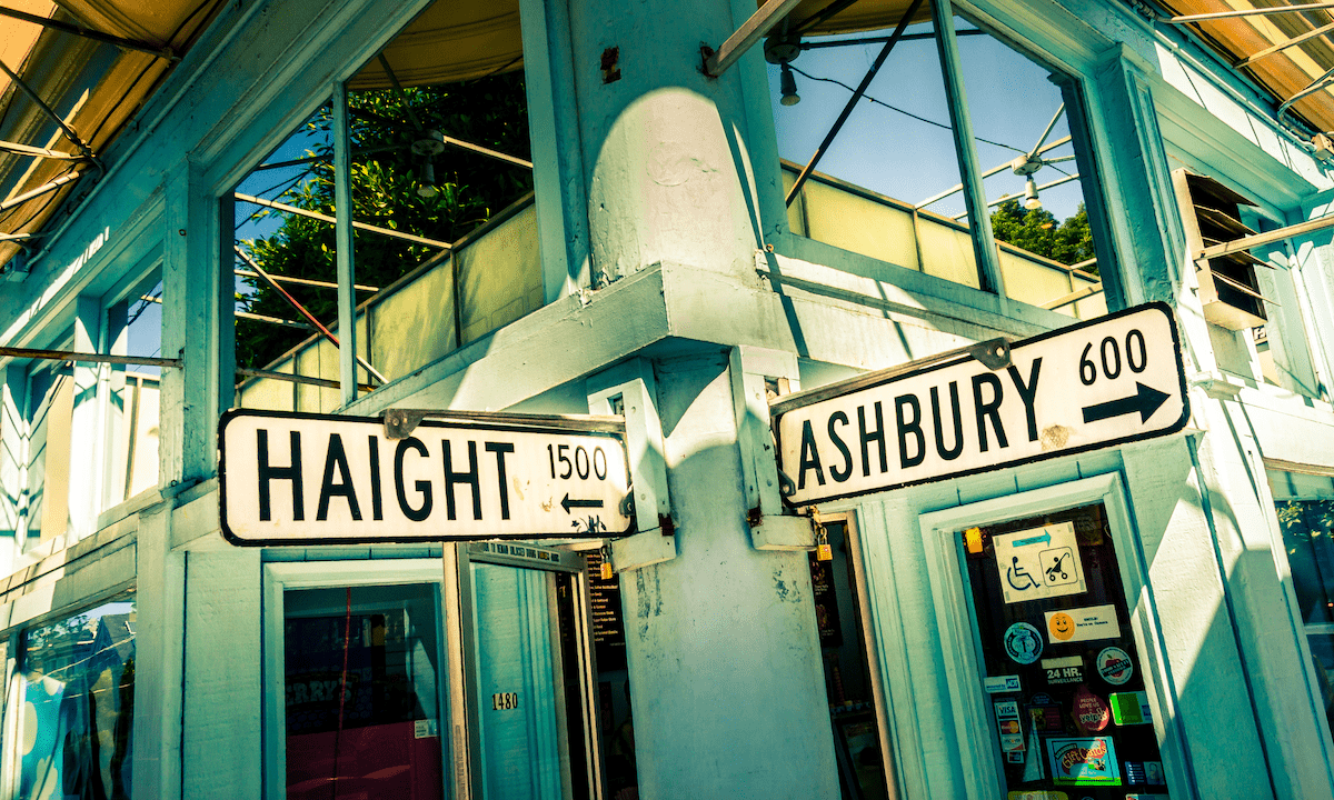 Street signs for Haight Ashbury in San Francisco