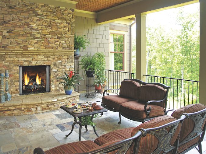 the Carolina outdoor gas fireplace from Hearth & Home Technologies 