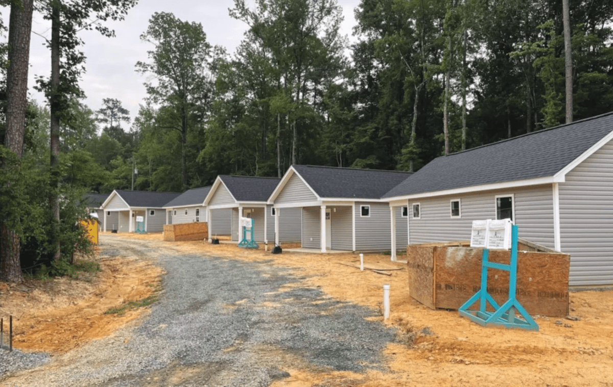 Tiny houses in the Tiny Homes village at The Farm at Penny Lane by Garman Homes