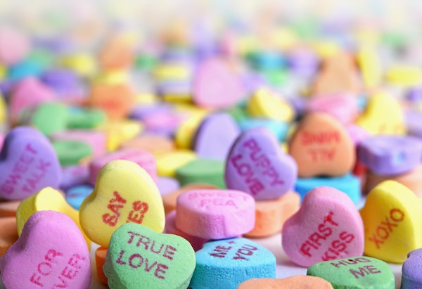 Valentine hearts candy