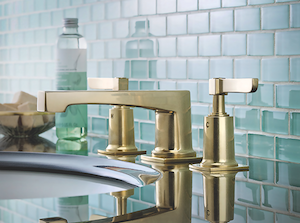 Watermark Designs H-Line Collection of faucets offers a mix of modern and luxury.