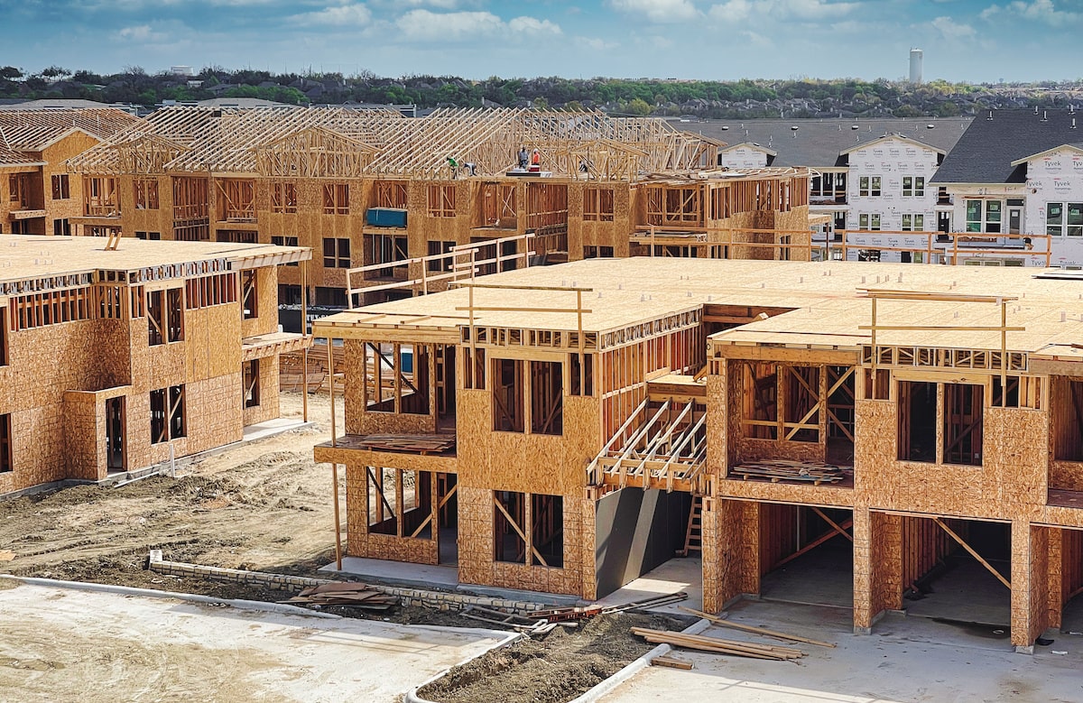 New apartments for rental housing under construction