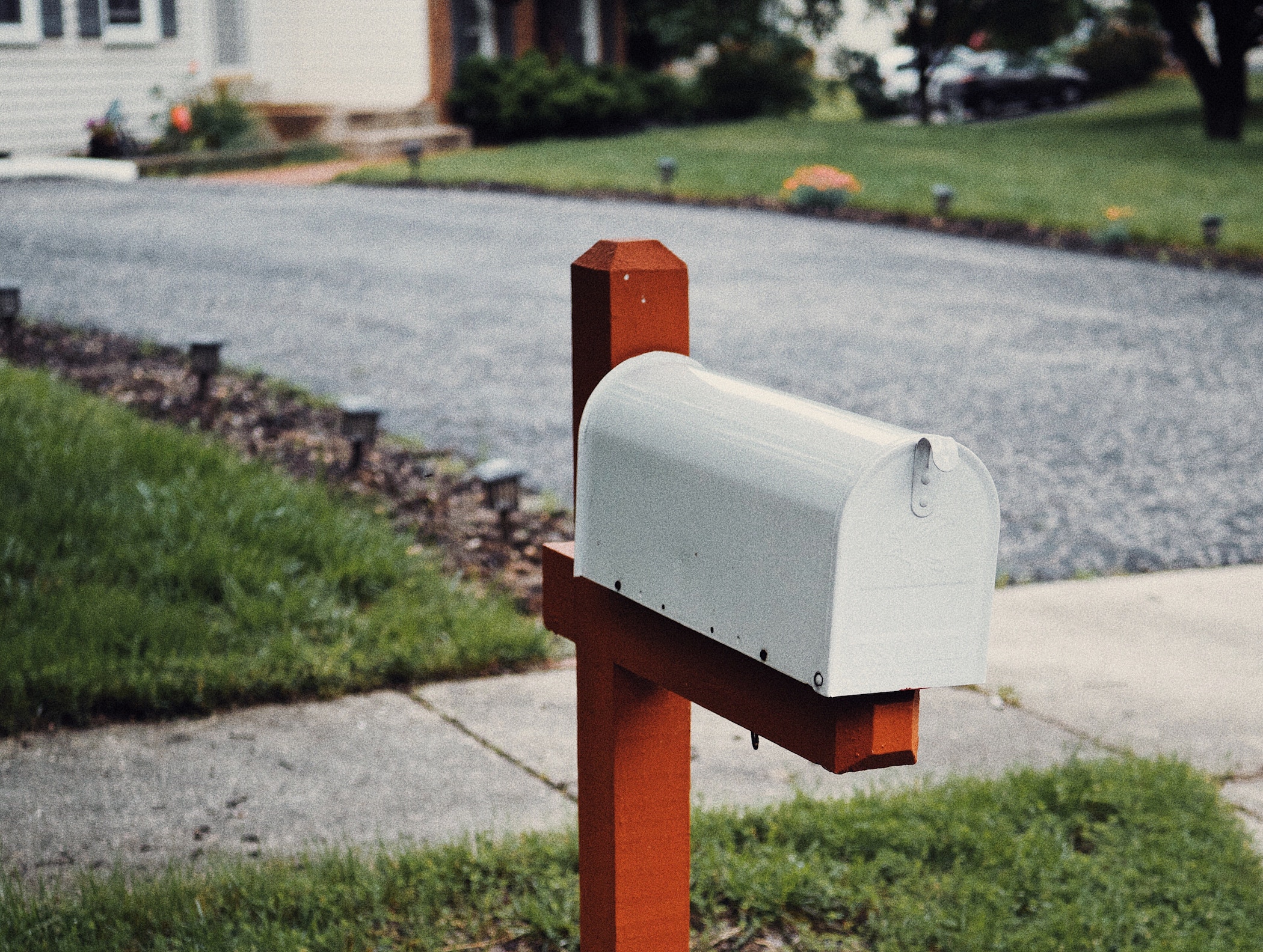 Mailbox in front of single-family home