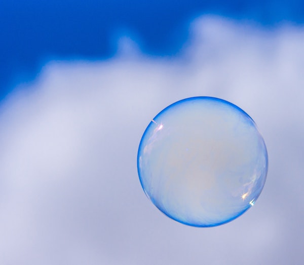 bubble floating in the clouds