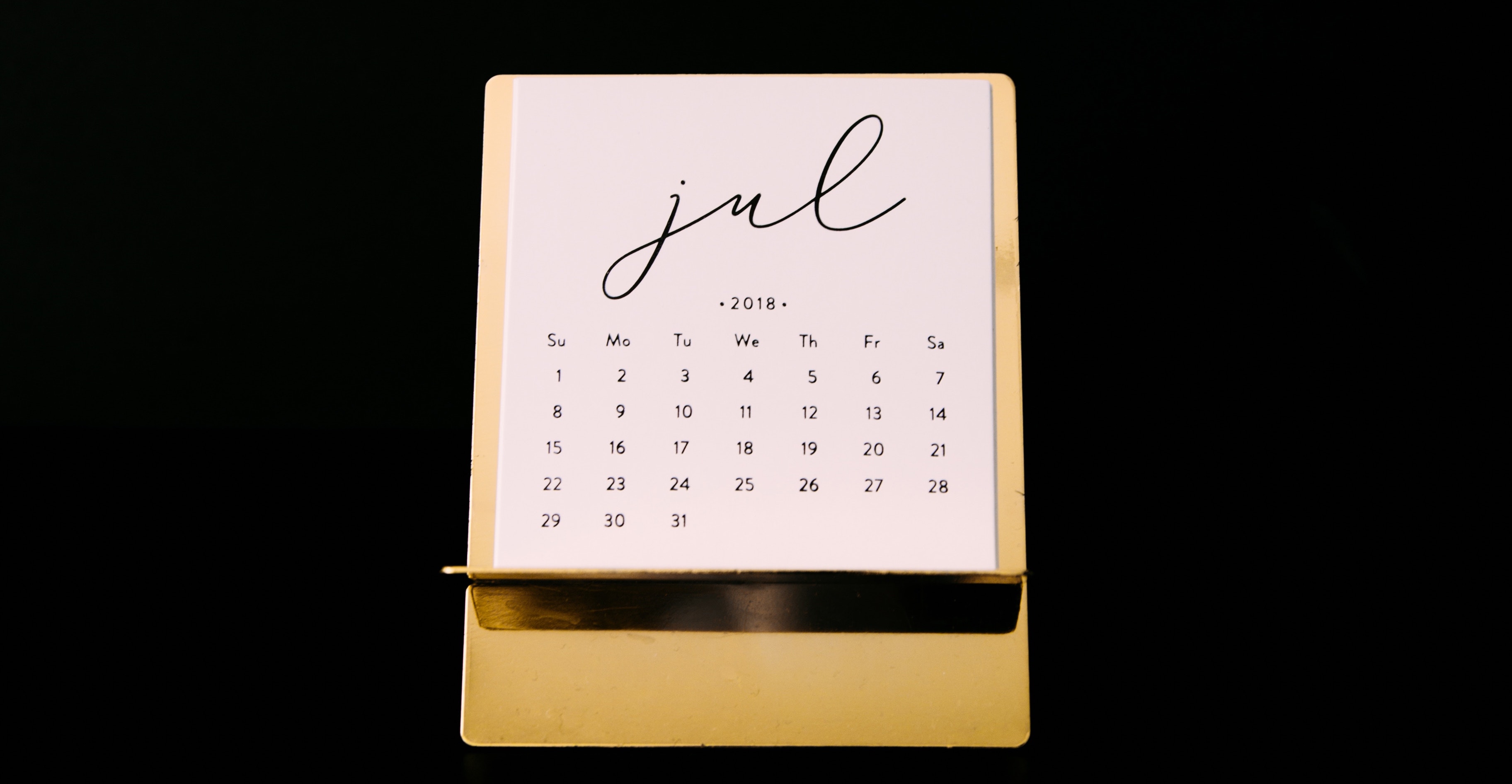 July desk calendar