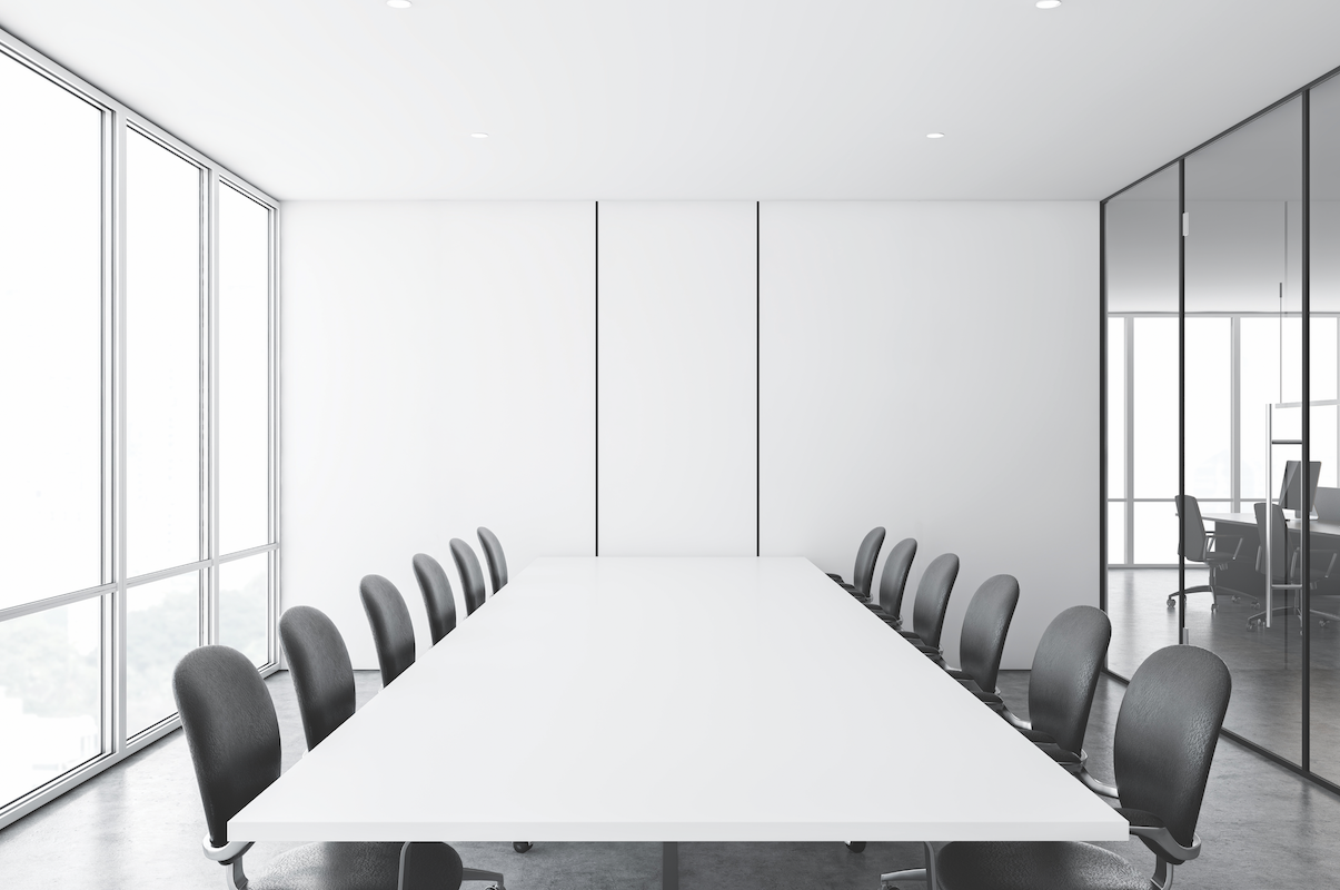 Empty conference room during coronavirus pandemic