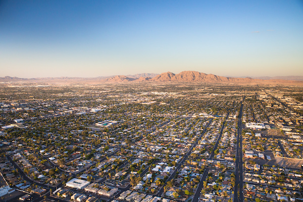 housing aerial away from downtown Las Vegas Nevada