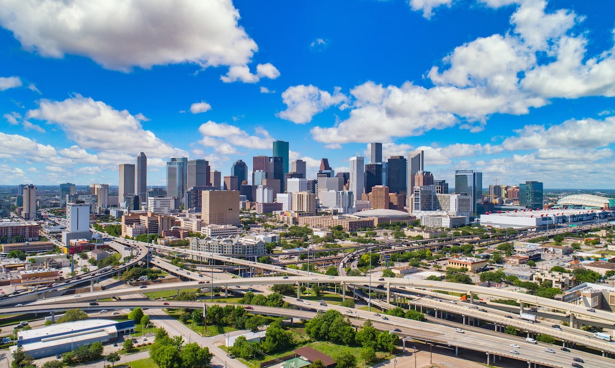 Aerial view of Houston, TX