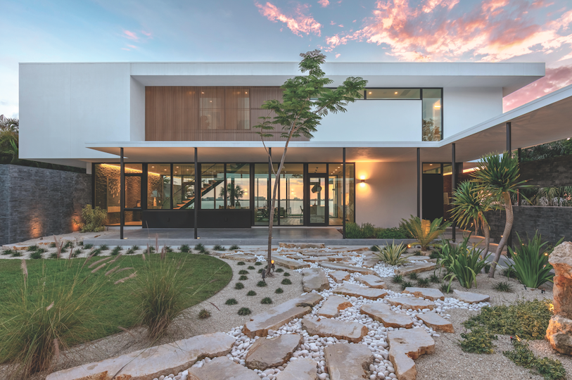 2019 Professional Builder design awards Project of the Year exterior with view through to water