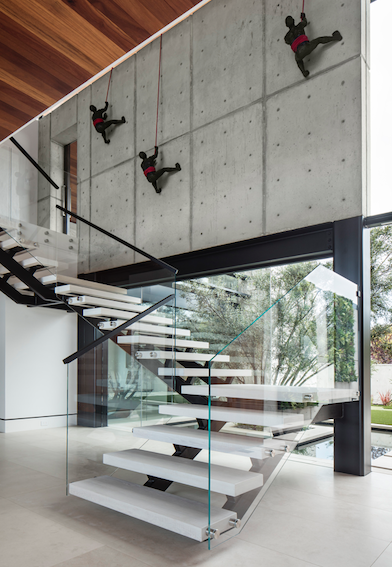 2019 Professional Builder Design Awards Silver Custom Home sleek stairway