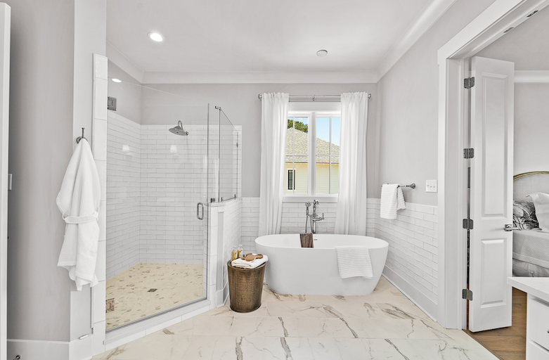 2019 Professional Builder Design Awards Silver Single Family 2001 to 3100 sf light and airy bathroom