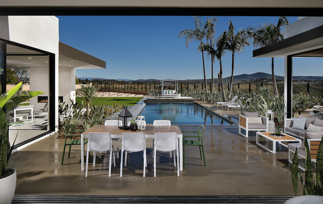 Pardee Homes' Vista Santa Fe model outdoor living with pool