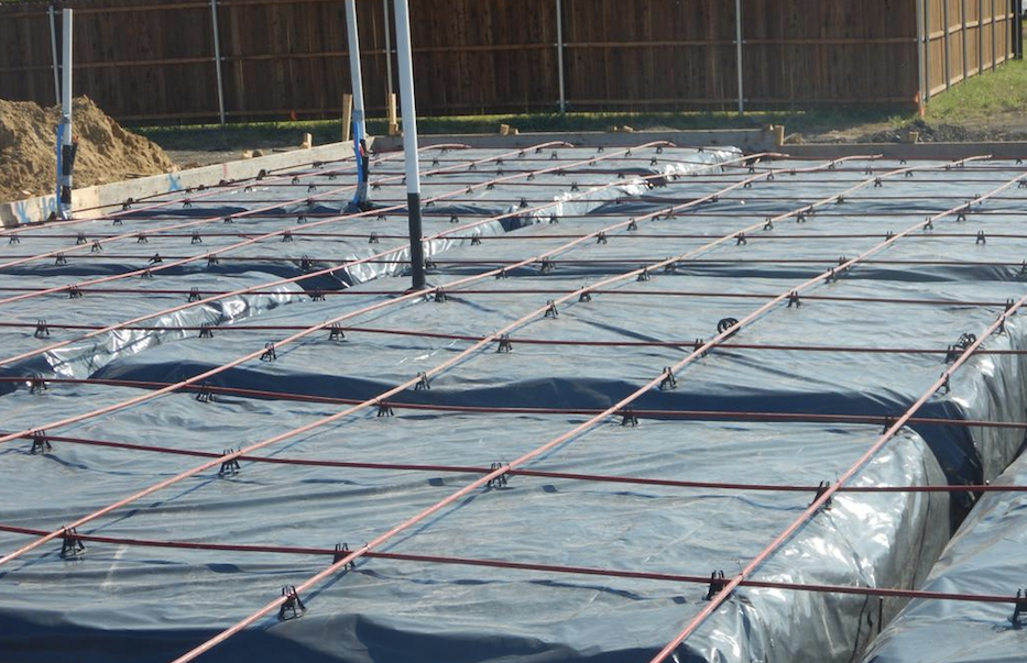 example of underslab vapor barrier correctly installed