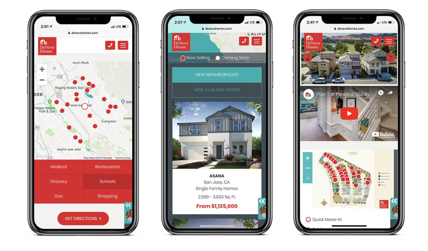 home building company DeNova in California is optimizing its website for mobile use 