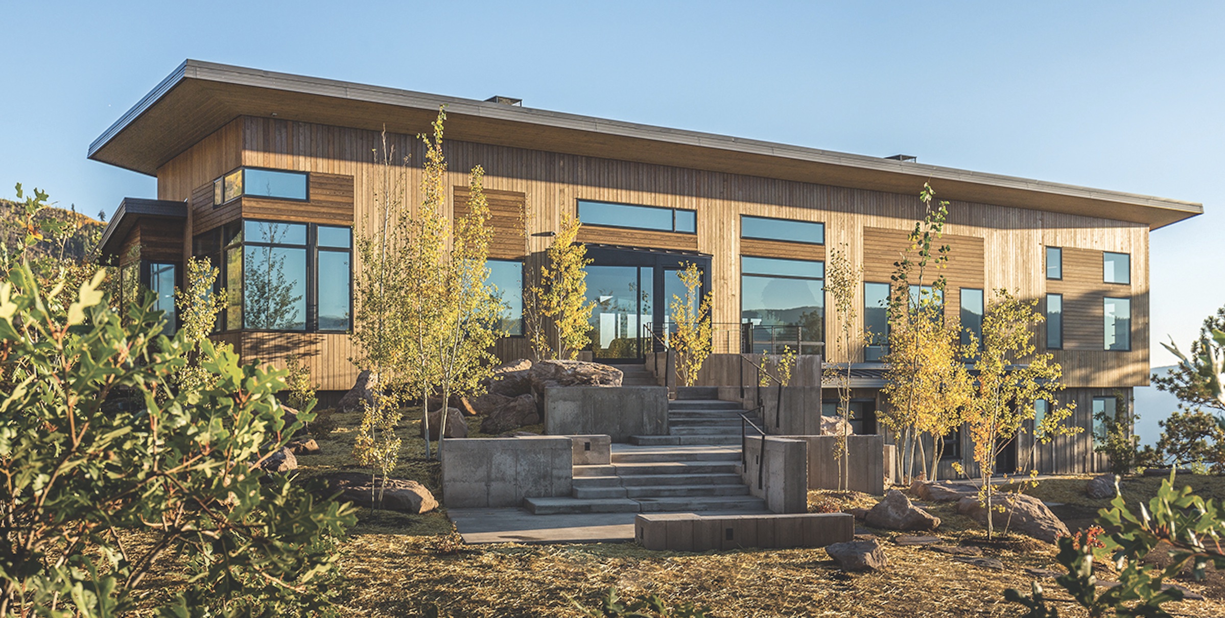 Kebony modified wood used on a home exterior in new Mexico 