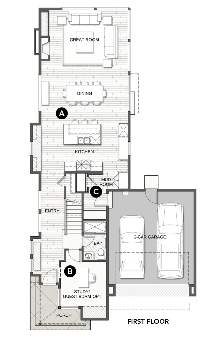 Dahlin Group Ray Meadow house plan 1st floor