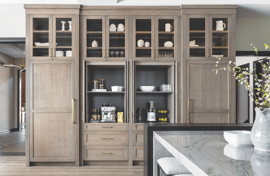 2022 BALA kitchens Rochester project clever kitchen pocket doors