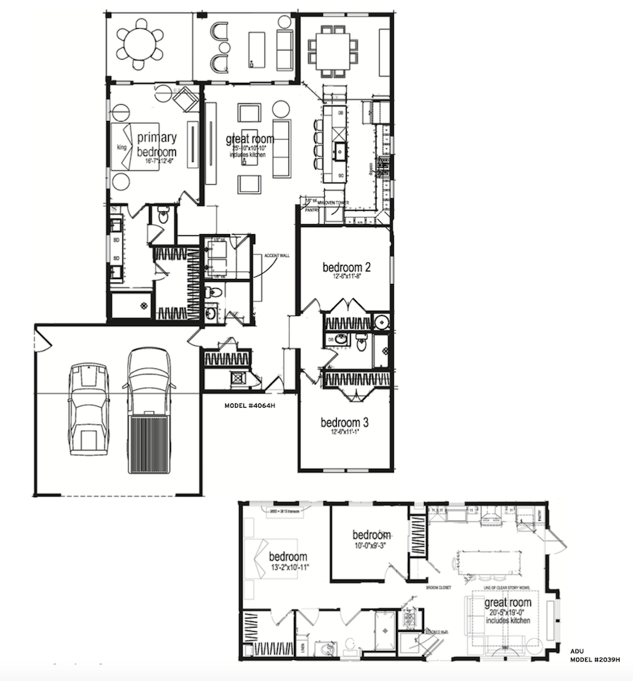 IBS 2023 Show Village Model #4064H and Accessory Dwelling Unit (ADU) model #2039H 