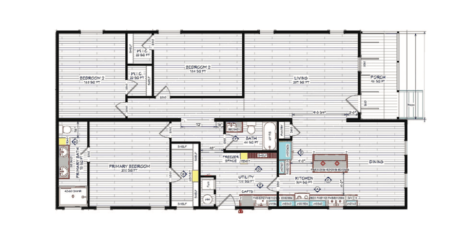 Floor plan for Genesis Homes' Glacier model at the 2024 Show Village 