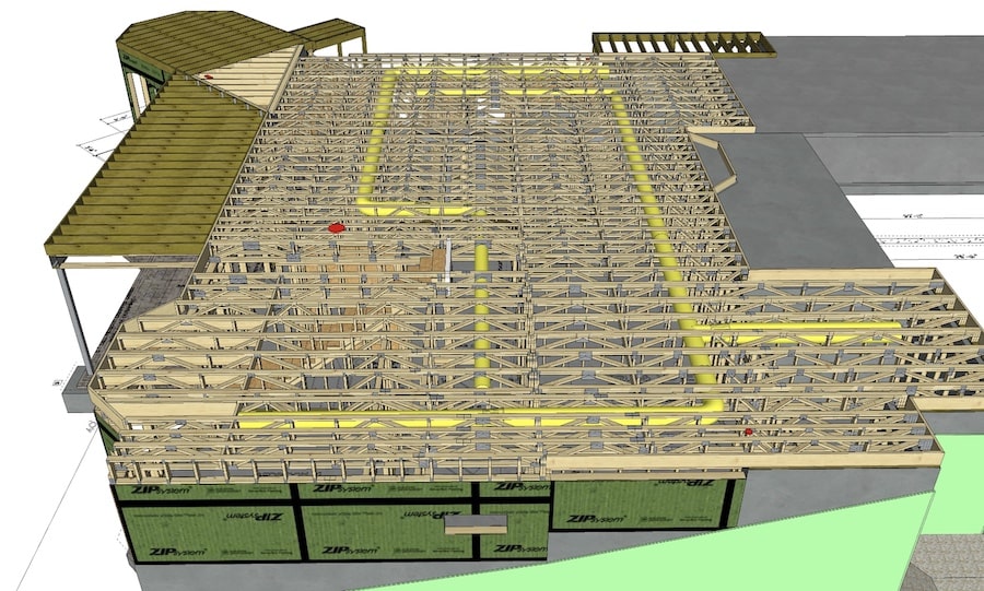 3D modeling showing joists