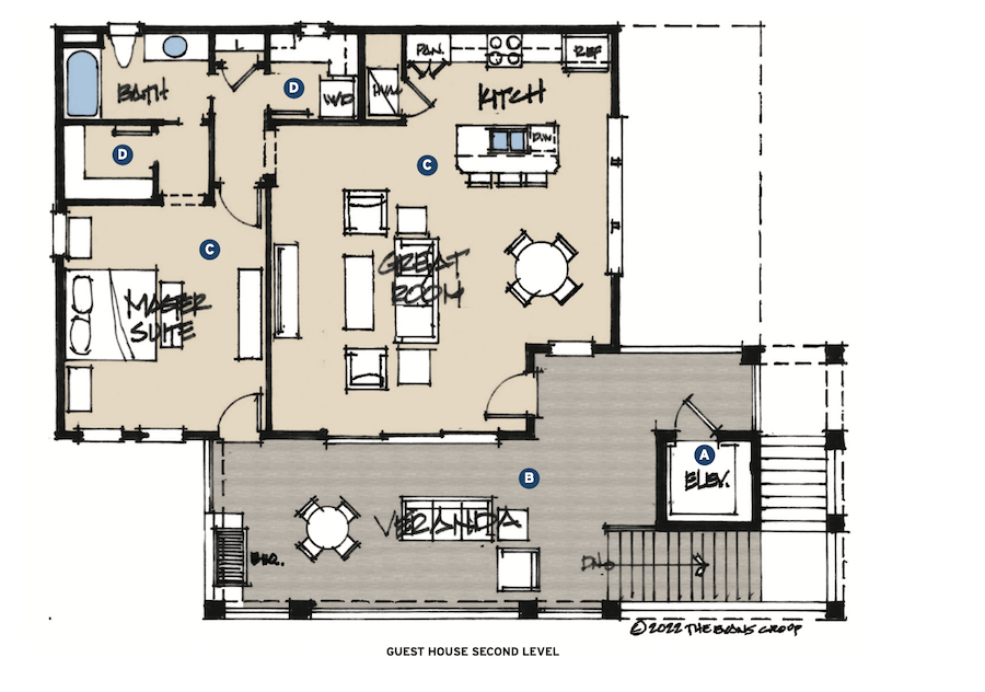 ADU design Peace River Estate, Plan A, floor plan