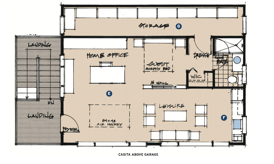 ADU design Peace River Estate, Plan B, floor plan