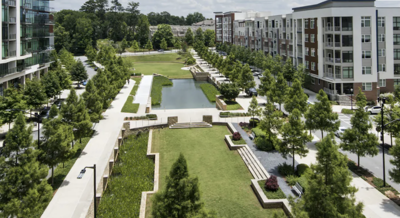 Park beside AMLI Residential's Buckhead apartment complex in Atlanta